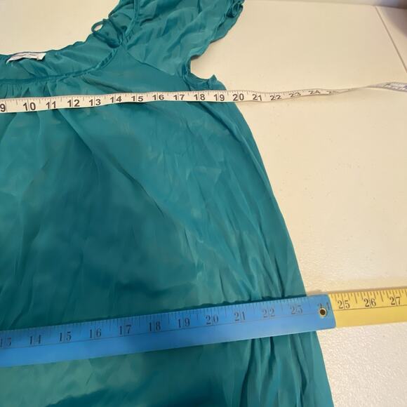 Vtg VanityFair Nightgown Robe Peignoir Everydaywear Nylon Turquoise USA Fairy S - Picture 2 of 8